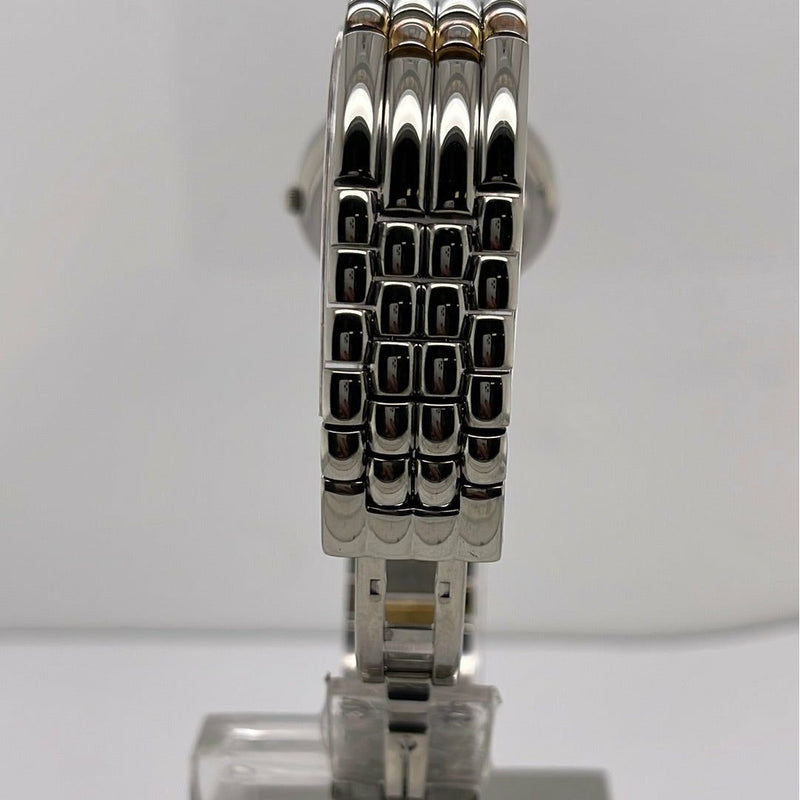 Movado Ladies Black Dial Two Tone Stainless Steel Bracelet Swiss Quartz Watch 0600504