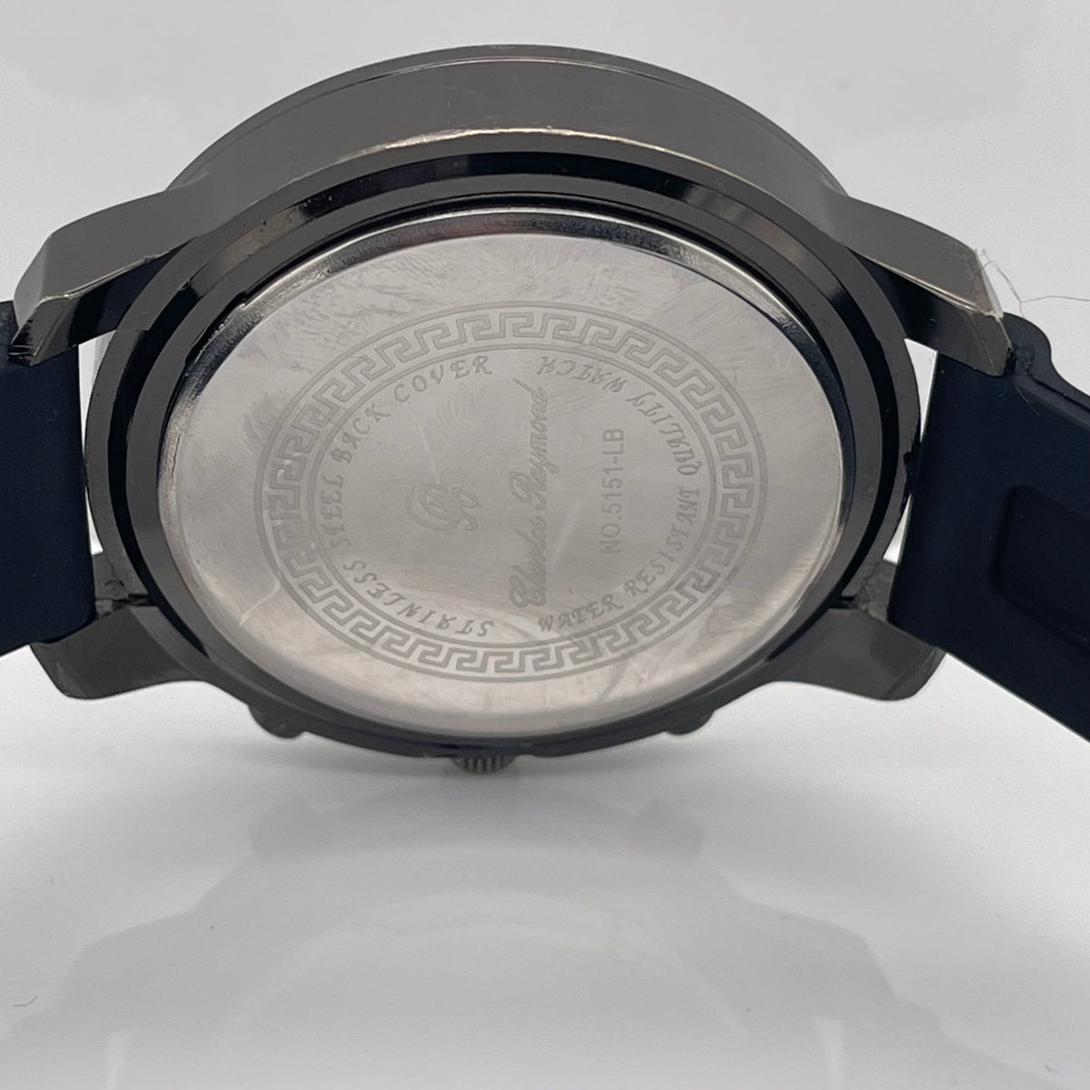 Charles Raymond Men's Black Dial Black Rubber Strap Quartz Watch 5151-LB
