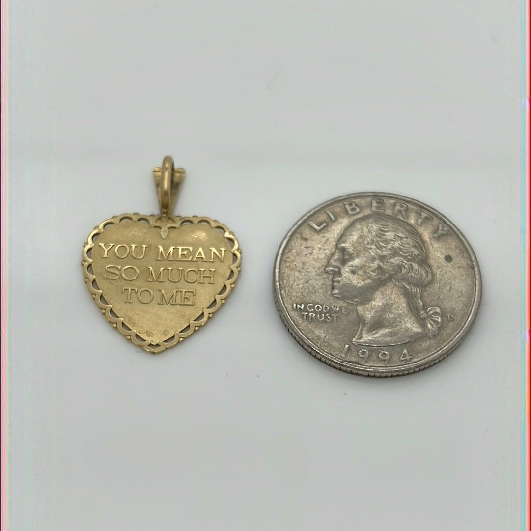 14K Yellow Gold For My Wonderful Sister Charm Pendant P019
