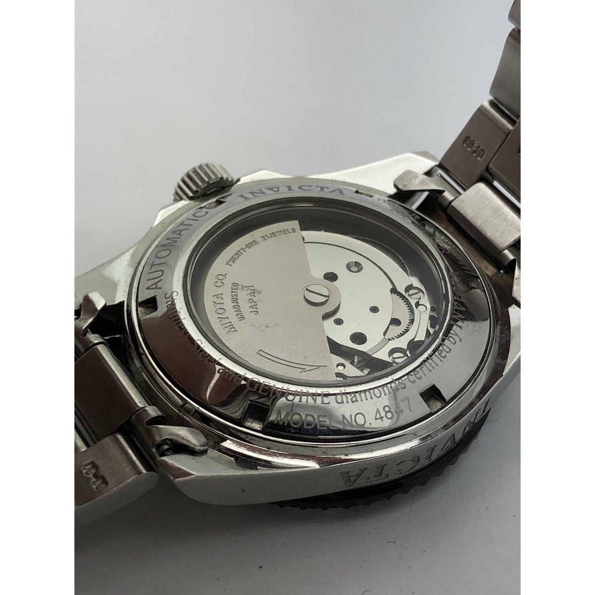 Invicta Men's Black Dial Silver Stainless Steel Bracelet Automatic Watch 4847