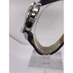 Invicta Men's Black Dial Blue Diamond Bezel 2.00CT. Black Leather Strap Watch 0616