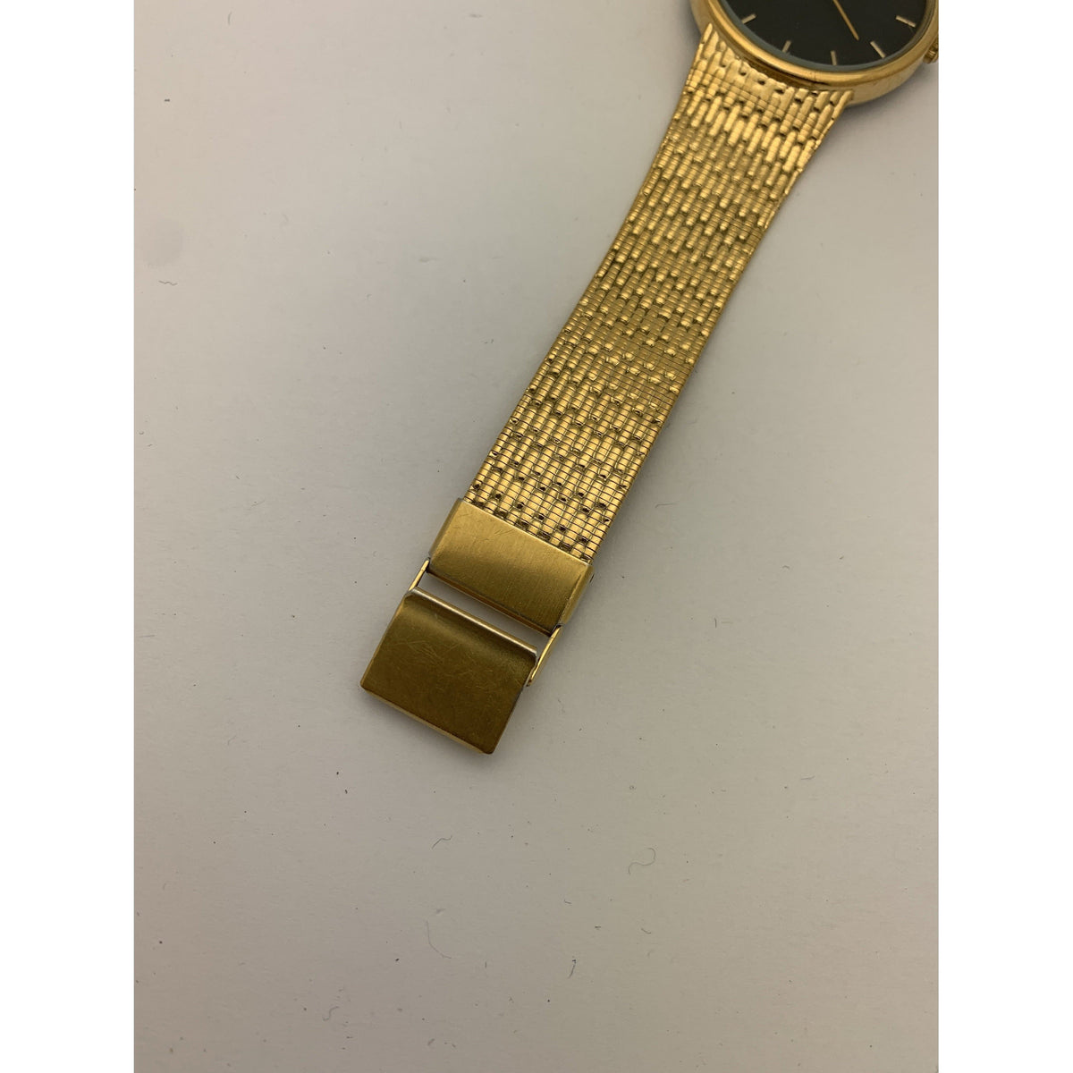 Caravelle by Bulova Unisex Black Dial Gold Tone Stainless Steel Watch 42M21