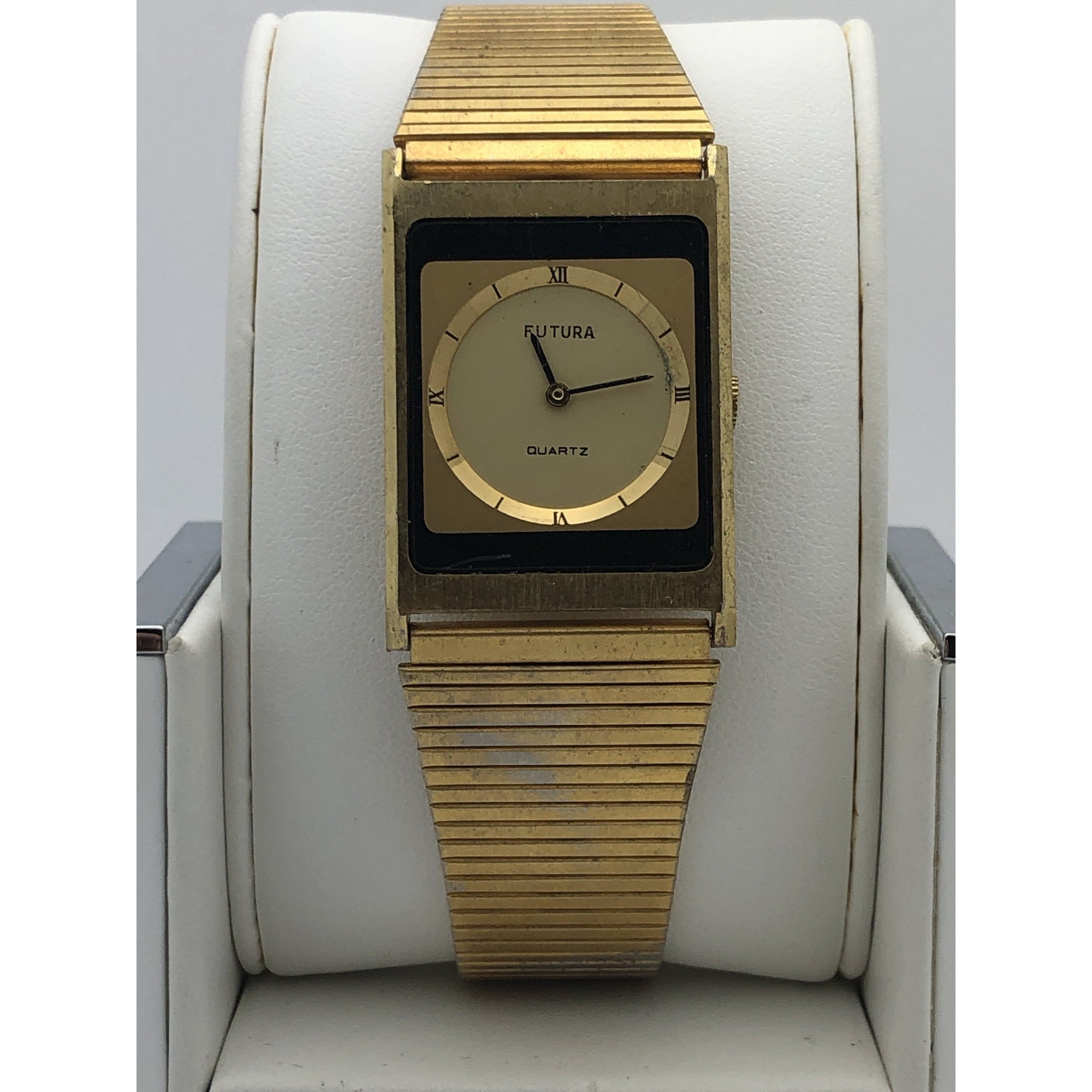 Futura Men's Gold Tone Dial Gold Tone Stainless Steel Bracelet Watch