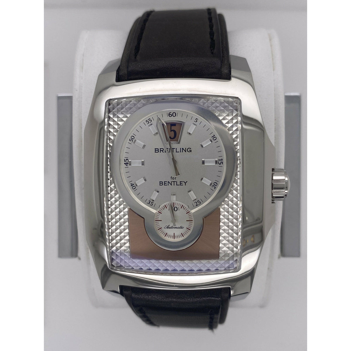 Breitling for Bentley Flying B Men's Automatic Black Leather Strap Watch A2836212
