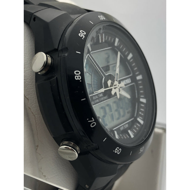 SKMEI Men's Dual Time Alarm Chrono Black Strap Watch 1016
