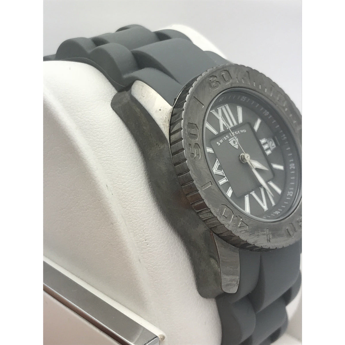 Swiss Legend Unisex Commander Gray Dial Gray Rubber Strap Watch 110011472
