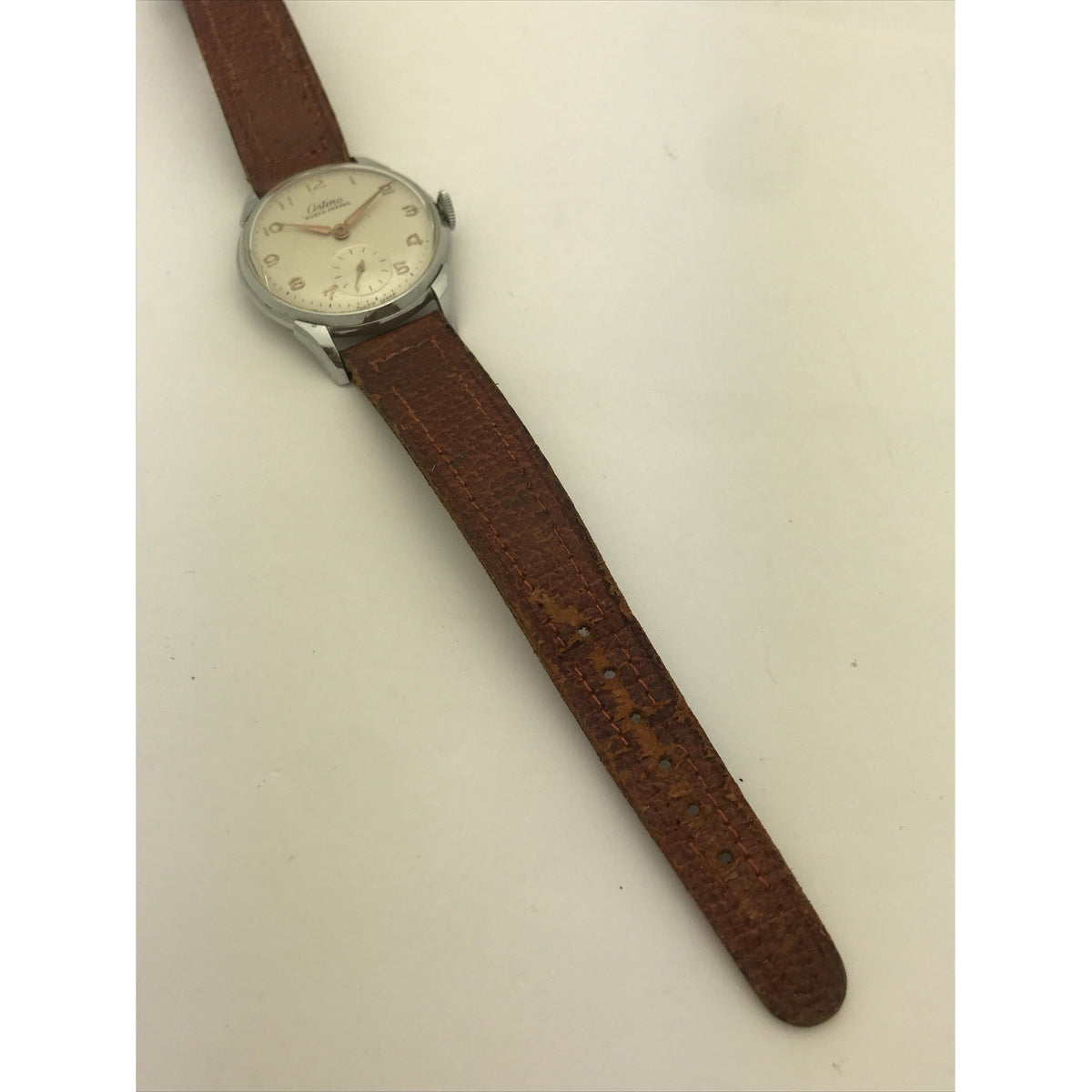 Certina Kurth Freres Ladies White Dial Brown Leather Band Watch 40139