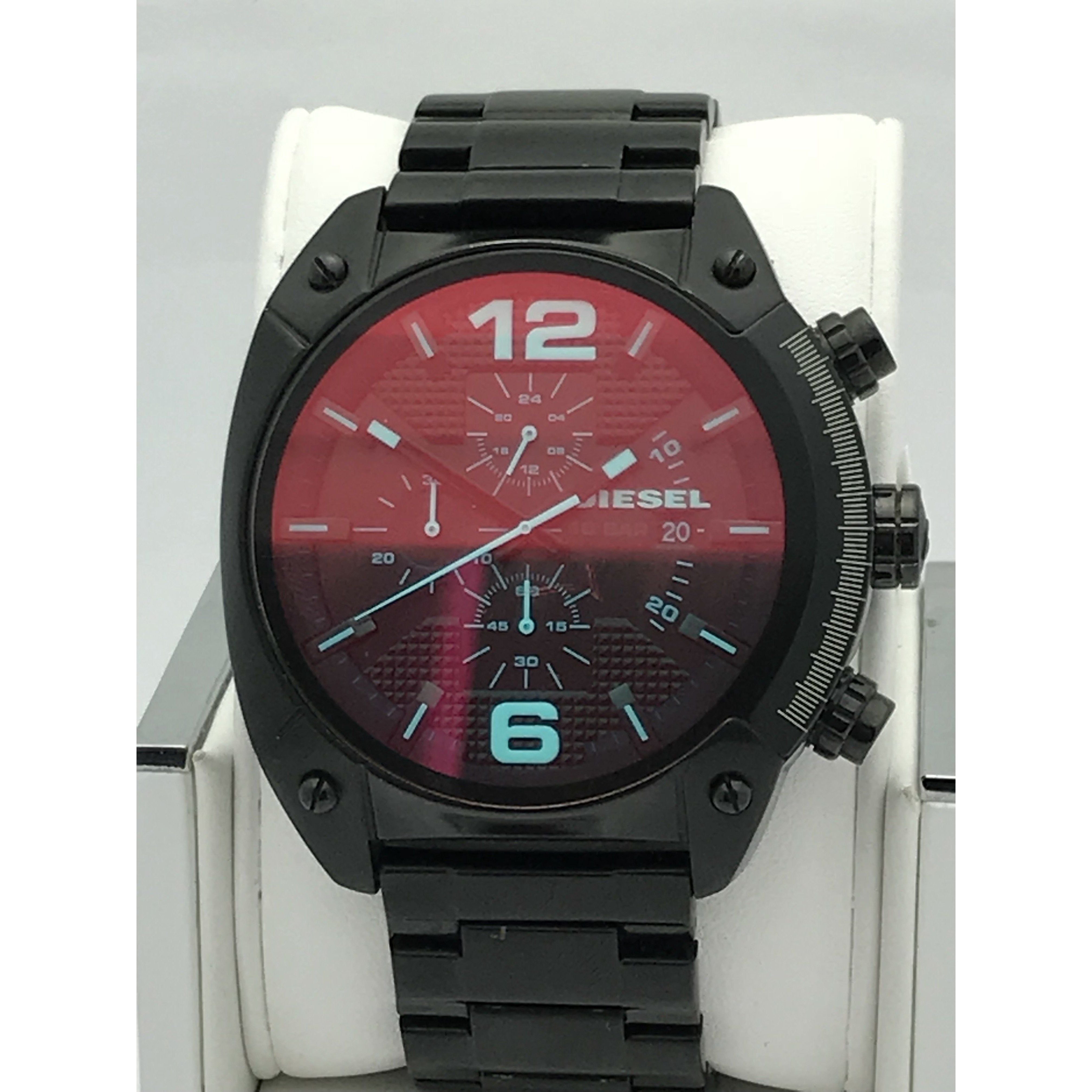 Diesel Men's Overflow Chrono Black Dial Black Ion Plated Watch