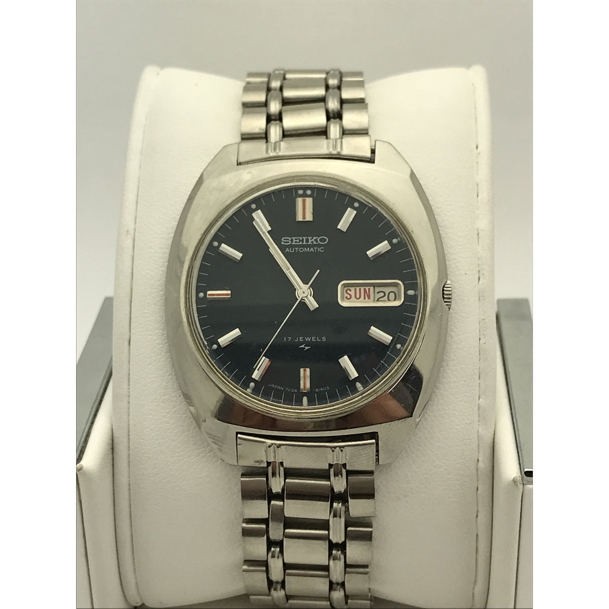 Seiko SZ Men's Automatic 17 Jewels Blue Dial Stainless Steel Watch 387858