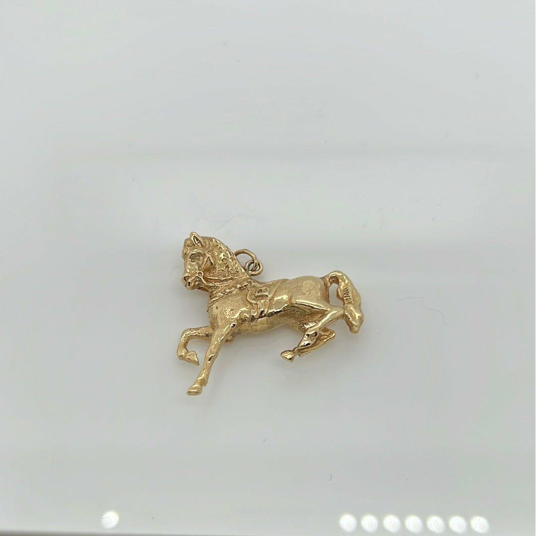 14K Yellow Gold Horse Charm Pendant P004