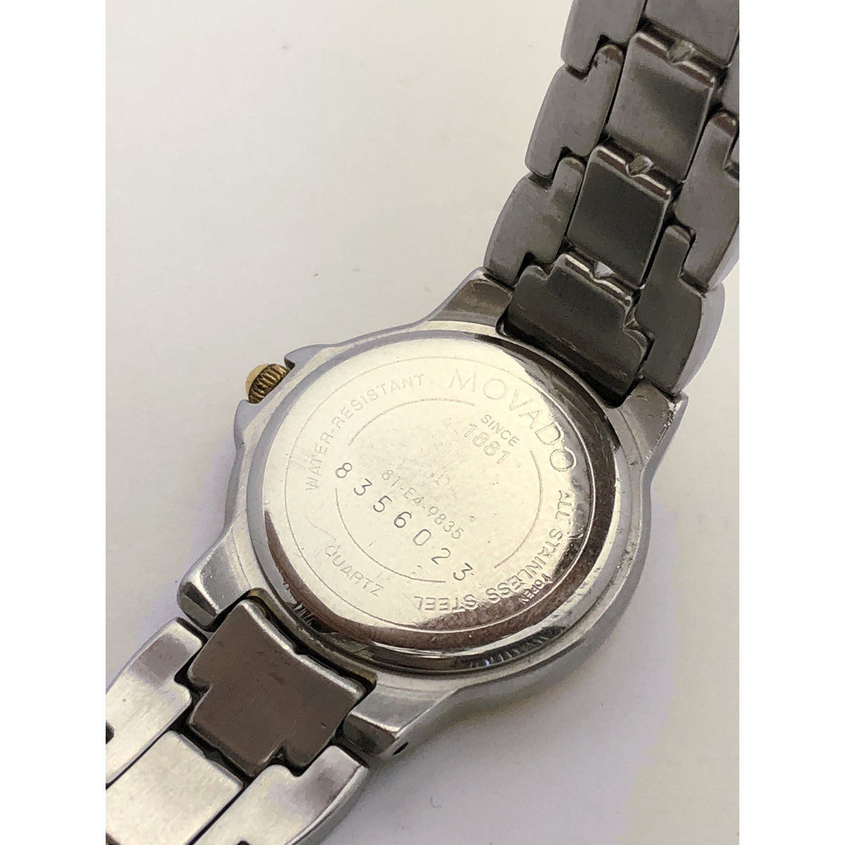 Movado Ladies Black Dial Two Tone Stainless Steel Bracelet Watch 0690764