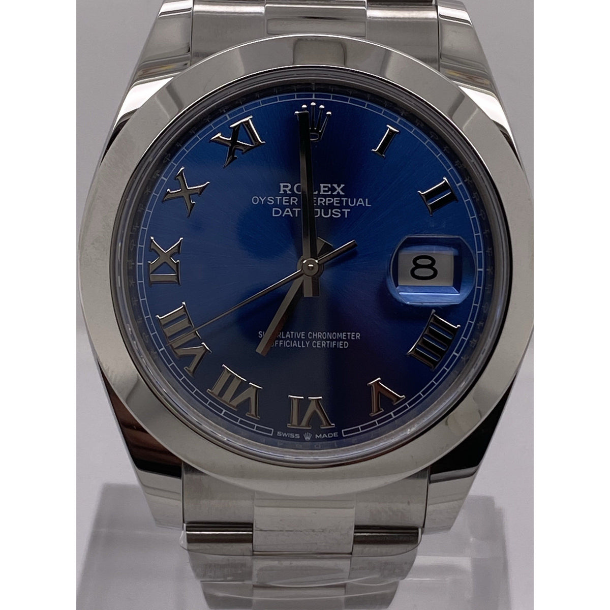 Rolex Men's Oyster Perpetual Datejust 41 Blue Dial Silver Oyster Bracelet Watch