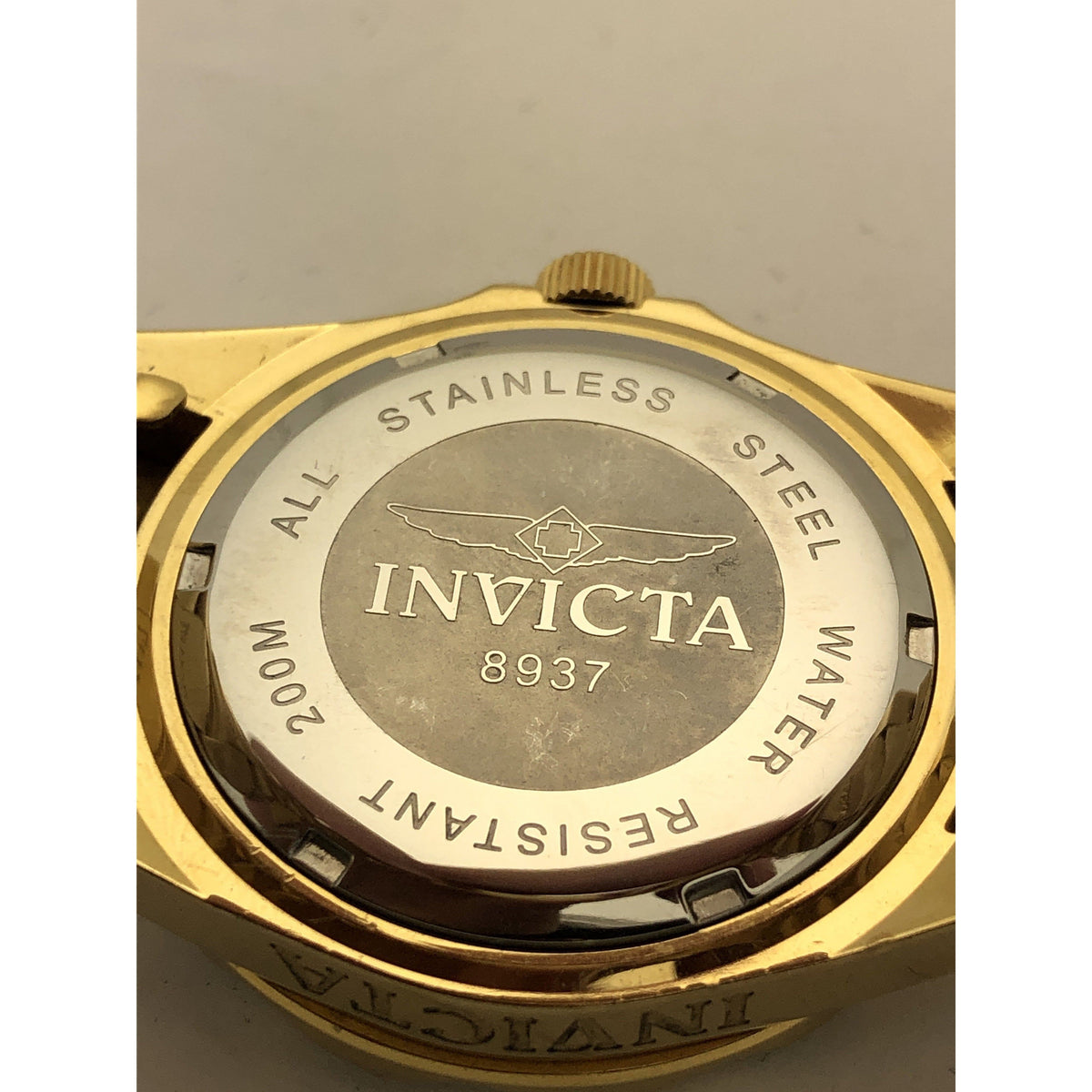 Invicta Men's Blue Dial Gold Tone Stainless Steel Bracelet Quartz Watch 8937