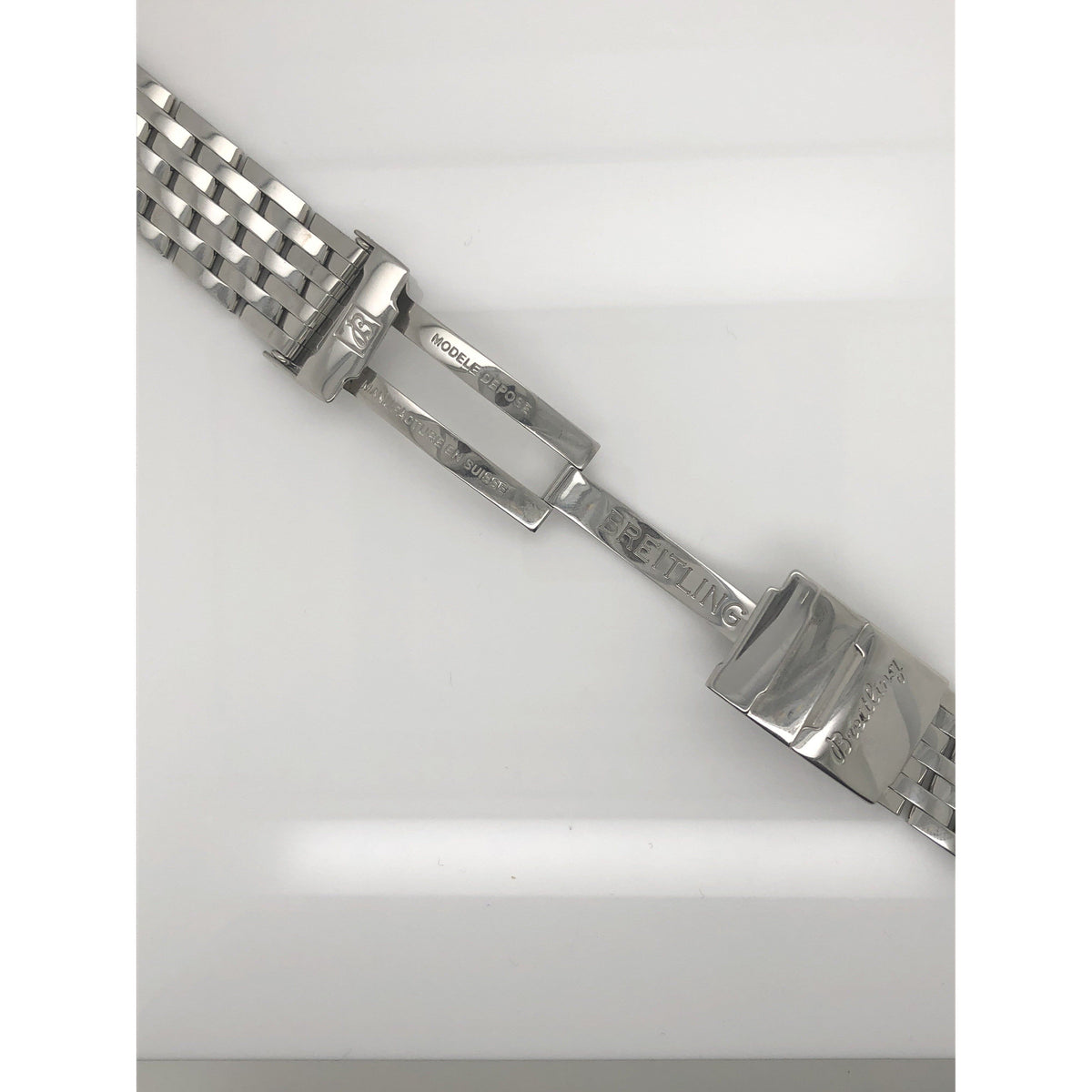 Breitling Silver Stainless Steel Strap Deployment Buckle 22-18mm 433A
