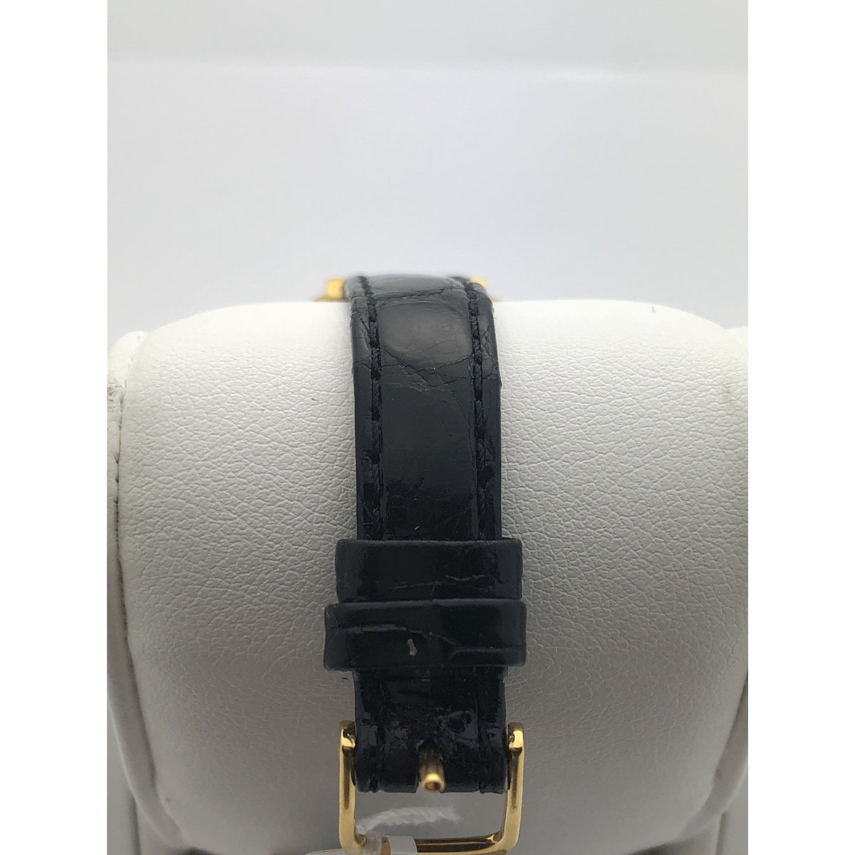 Movado Ladies Blue Dial Black Leather Strap Watch 0603329