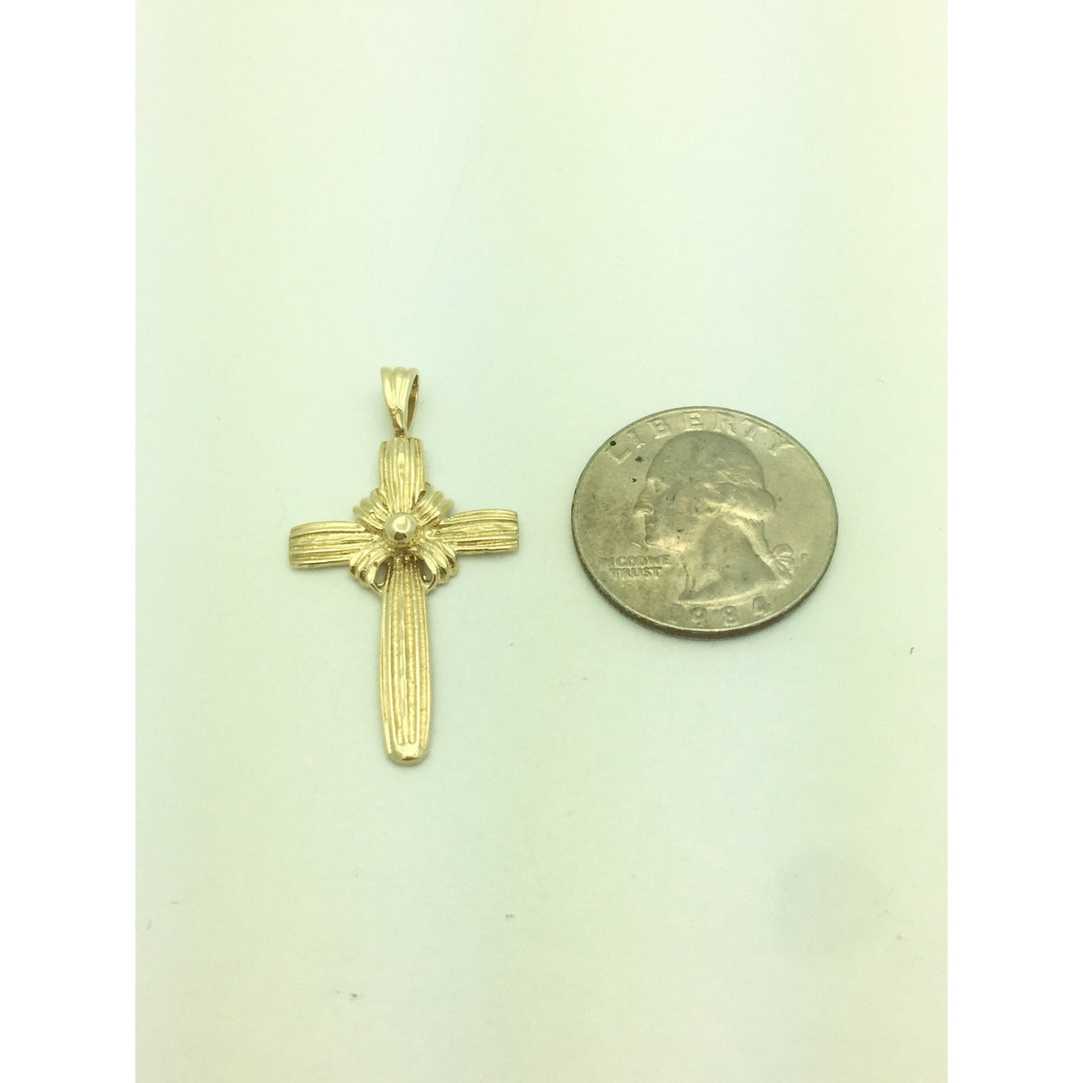 14K Yellow Gold Cross Pendant CHAR005