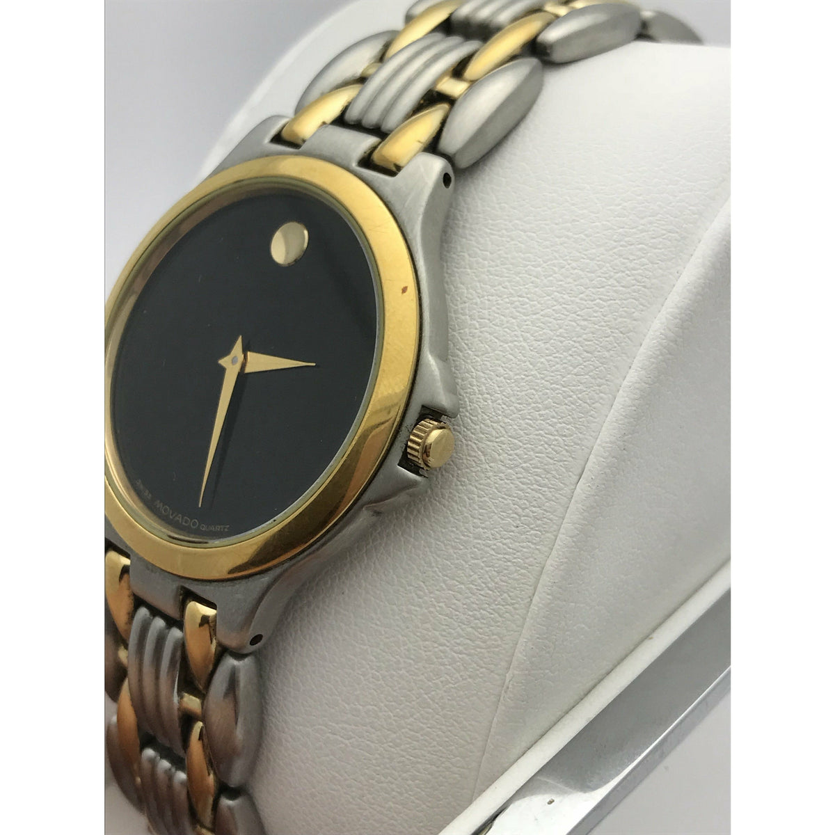 Movado Men's Museum Black Dial Two Tone Stainless Steel Bracelet Watch 0690789