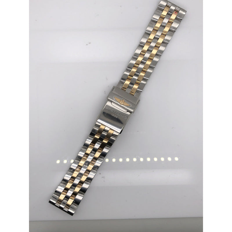 Breitling Two Tone Stainless Steel Strap Deployment Buckle 18-16mm 376C