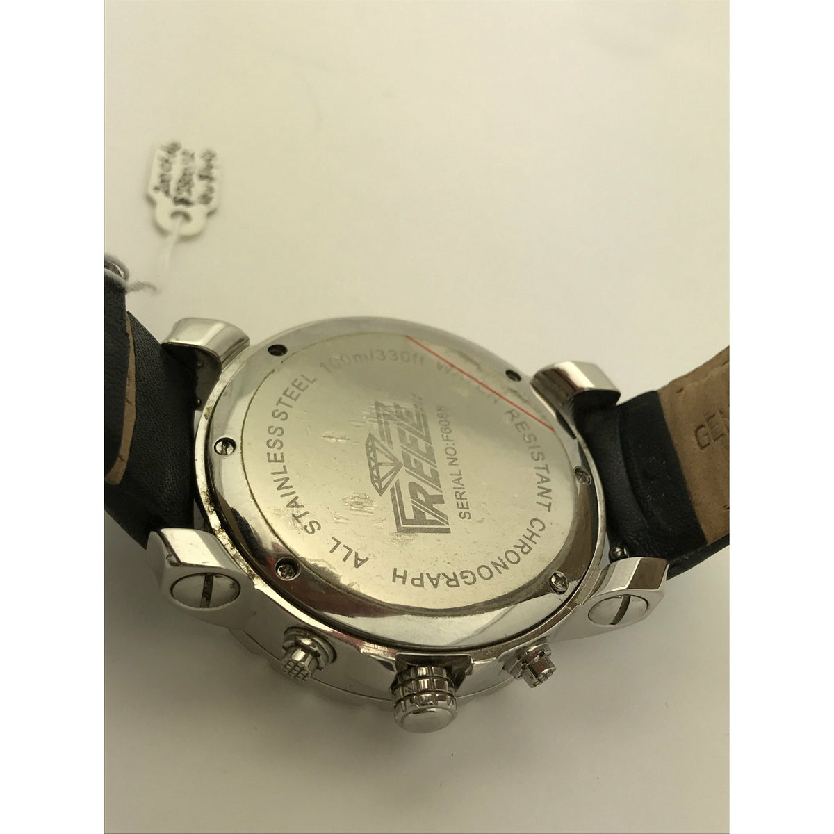 Freeze Men's Stainless Steel 2.00CT. Diamonds Crystal Chrono Dial Watch F6088