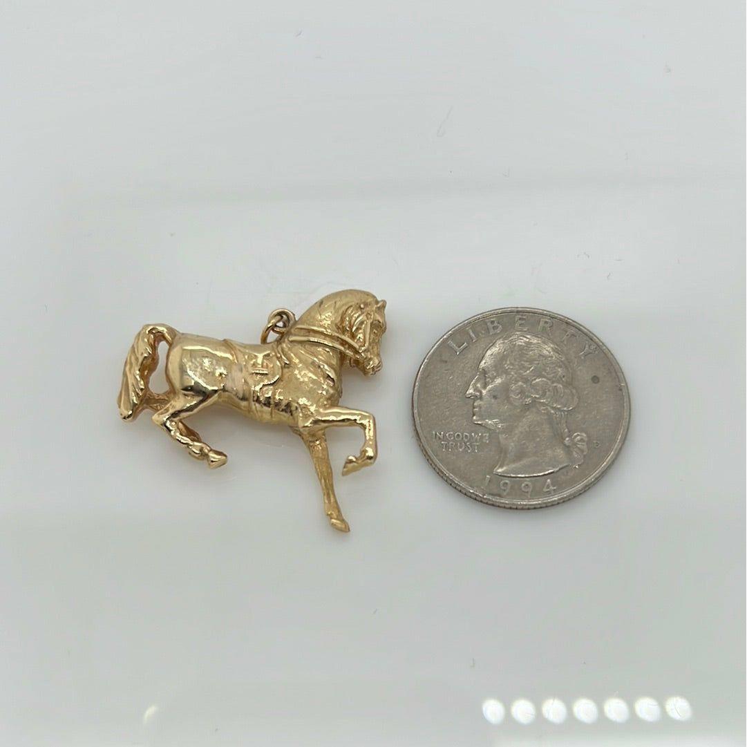 14K Yellow Gold Horse Charm Pendant P004