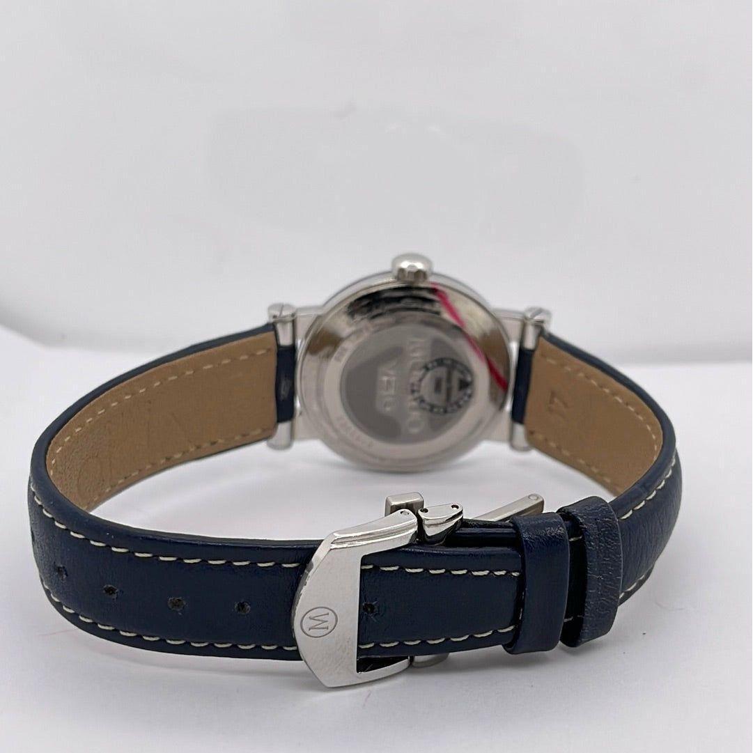 Movado Unisex Blue Dial Blue Leather Strap Quartz Watch 0604265