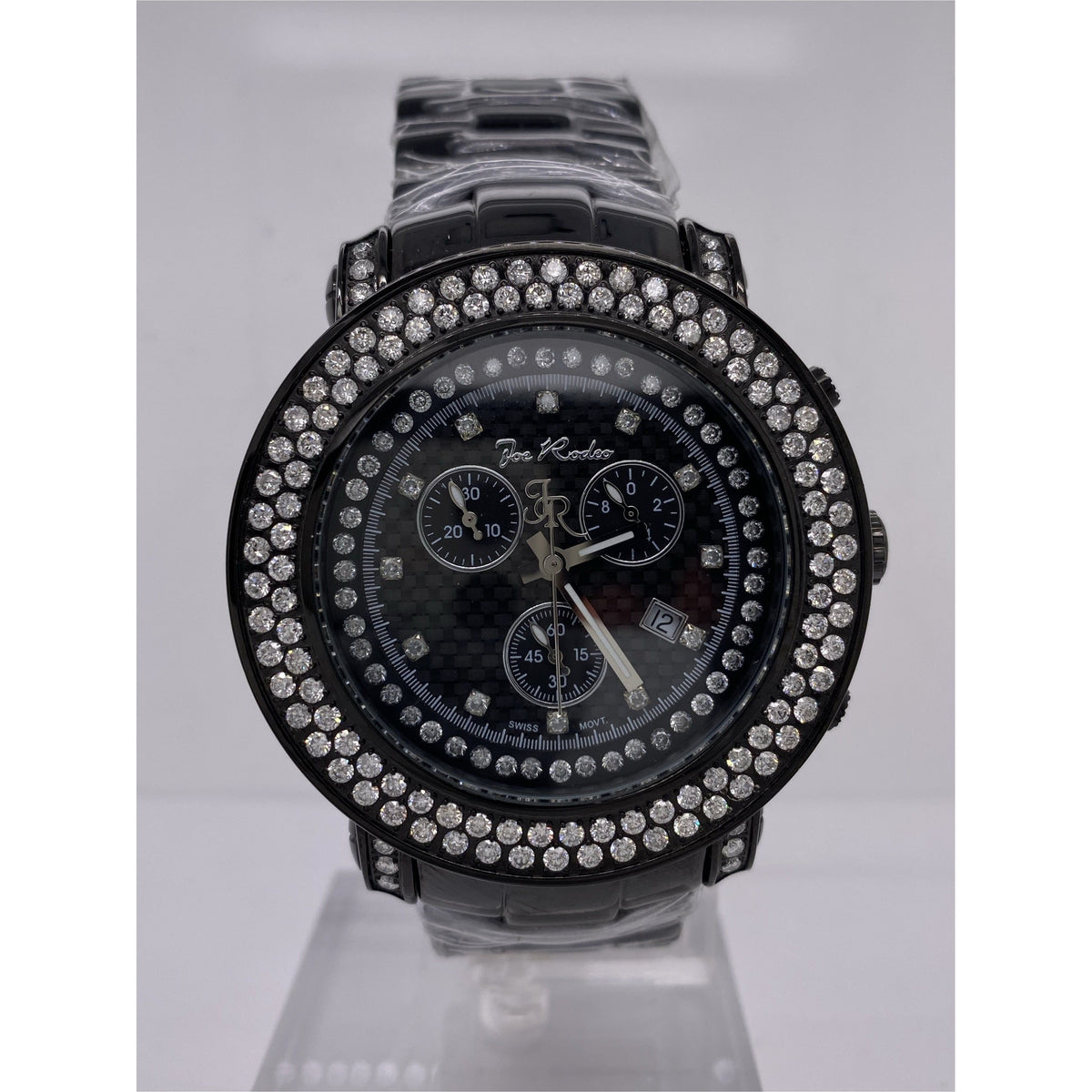 Joe Rodeo Men's Black Dial Black Stainless Steel Bracelet 120 Diamond 4.75 CT Watch JJU80