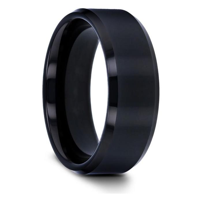 6MM Men's Black Tungsten Ring