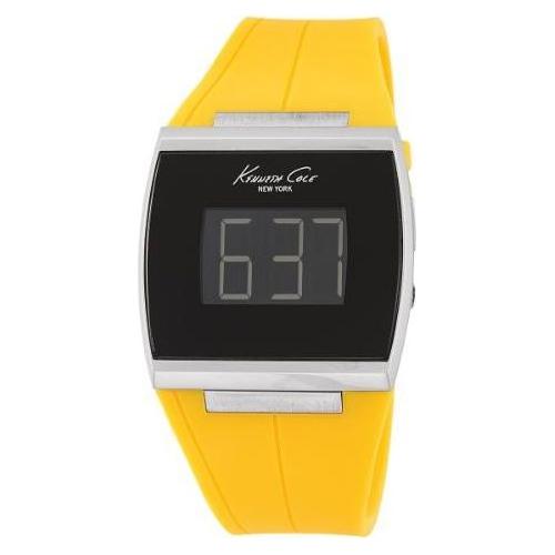 Kenneth Cole New York Men's Yellow Rubber Strap Digital Watch KC1660