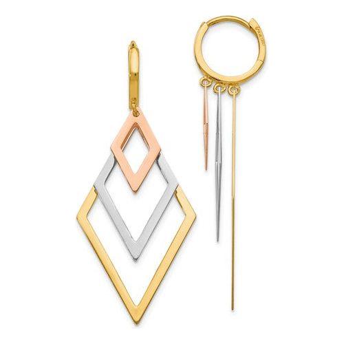 EARDDQGLE1227 Leslie's 14k Tri-Color Earrings