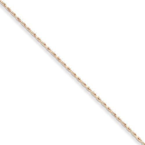 BRQGR014-7 14k Rose Gold 1.8mm D/C Rope Chain