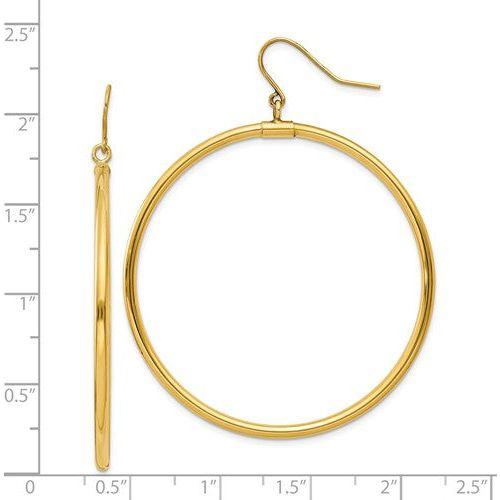EARDDQGTE509 14k Tube Hoop Dangle Earrings