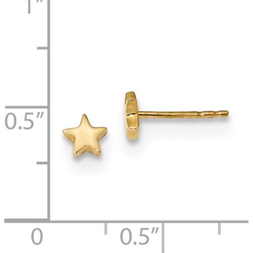EARBBQGTE651 14k Gold Polished Star Post Earrings