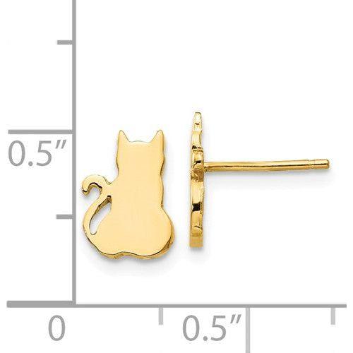 EARBBQGTF536 14K Cat Earrings