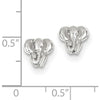 EARBBQGTF540W 14k White Gold Elephant Earrings