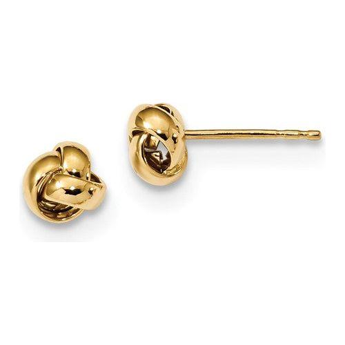 EARBBQGTL1046 14k Gold Polished Love Knot Post Earrings