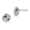 EARBBQGTL1058W 14k White Gold Polished Textured Triple Love Knot Post Earrings