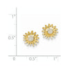EARBBQGTM735 14k And Rhodium Mini Daisy Post Earrings