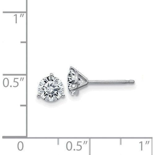 EARBBQGWG322-6MT 14k 1.00ct. 5.0mm Round Moissanite 3-Prong Martini Post Earring