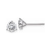 EARBBQGWG322-6MT 14k 1.00ct. 5.0mm Round Moissanite 3-Prong Martini Post Earring