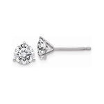 EARBBQGWG322-6MT 14k 1.00ct. 5.0mm Round Moissanite 3-Prong Martini Post Earring