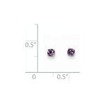 EARBBQGXBE110 14k White Gold 3mm Amethyst Stud Earrings