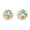 EARBBQGXBE146 14k 5mm Bezel Aquamarine Stud Earrings