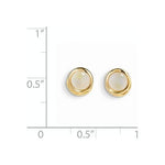 EARBBQGXBE153 14k 5mm Bezel Opal Stud Earrings