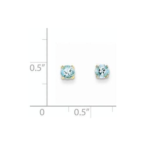EARBBQGXBE51 14k 4mm March/Aquamarine Post Earrings
