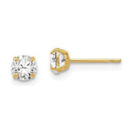 EARBBQGXD27CZ 14k 4mm Round CZ Post Earrings