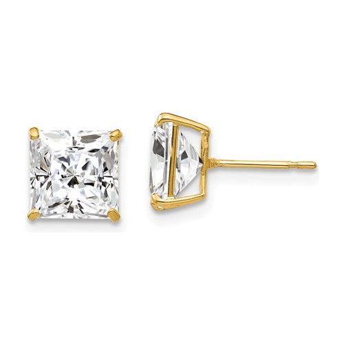EARBBQGXD40CZ 14k 7mm Square CZ Post Earrings