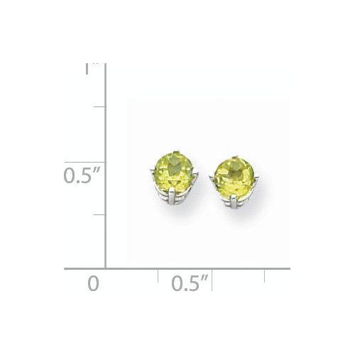 EARBBQGXE72WPE 14k White Gold 5mm Peridot Earrings