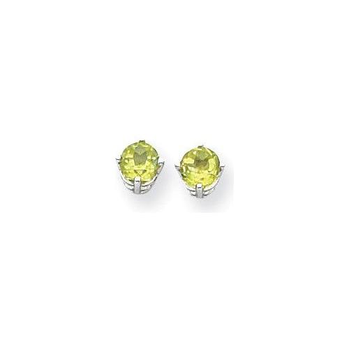 EARBBQGXE72WPE 14k White Gold 5mm Peridot Earrings