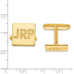 CLQGXNA611Y 14k Recessed Letters Square Monogram Cuff Links