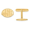CLQGXNA620Y 14k Raised Letters Oval Monogram Cuff Links